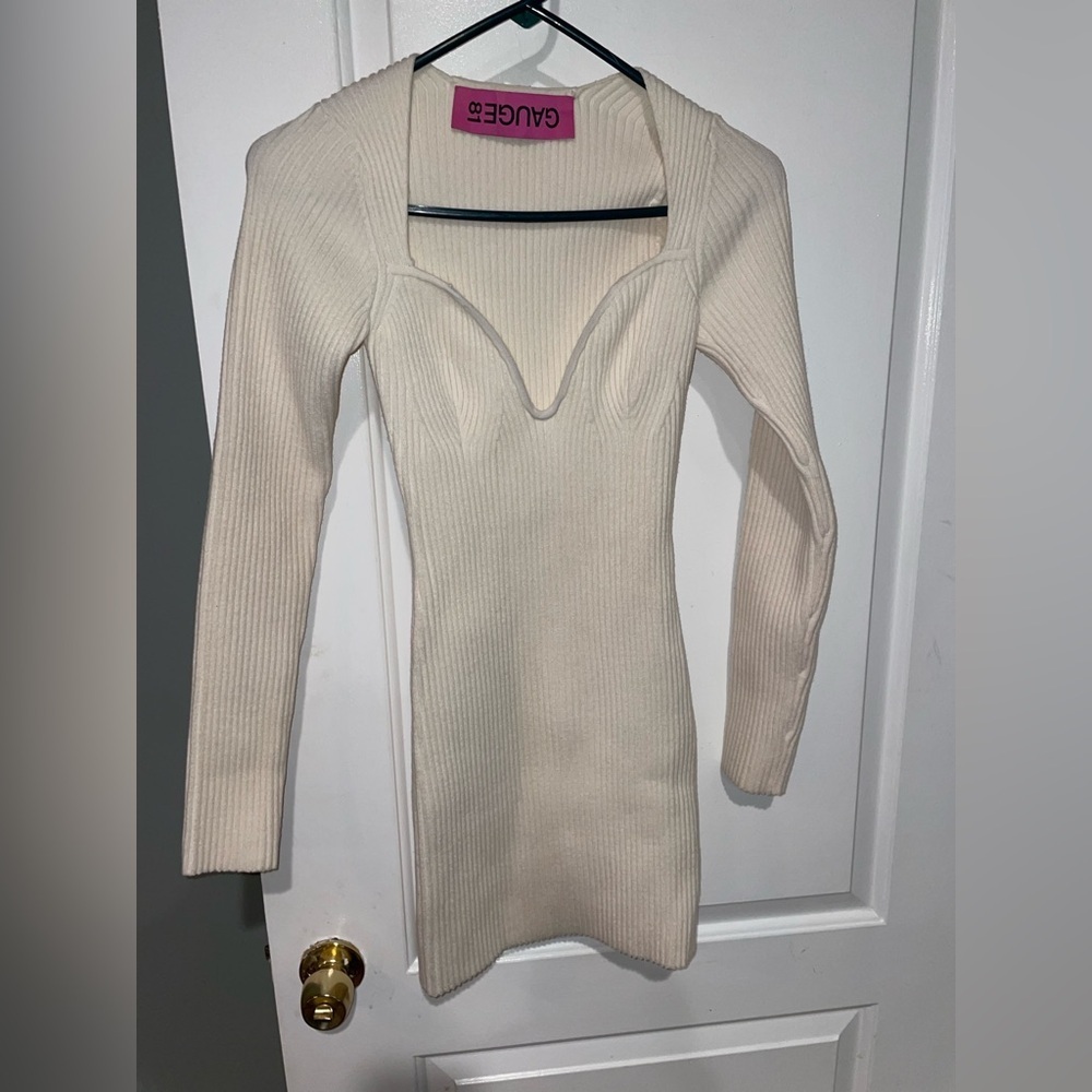 New! GAUGE81 Mija Ribbed Merino Wool Blend Mini Bodycon Dress 🤍 XS - Picture 14 of 16